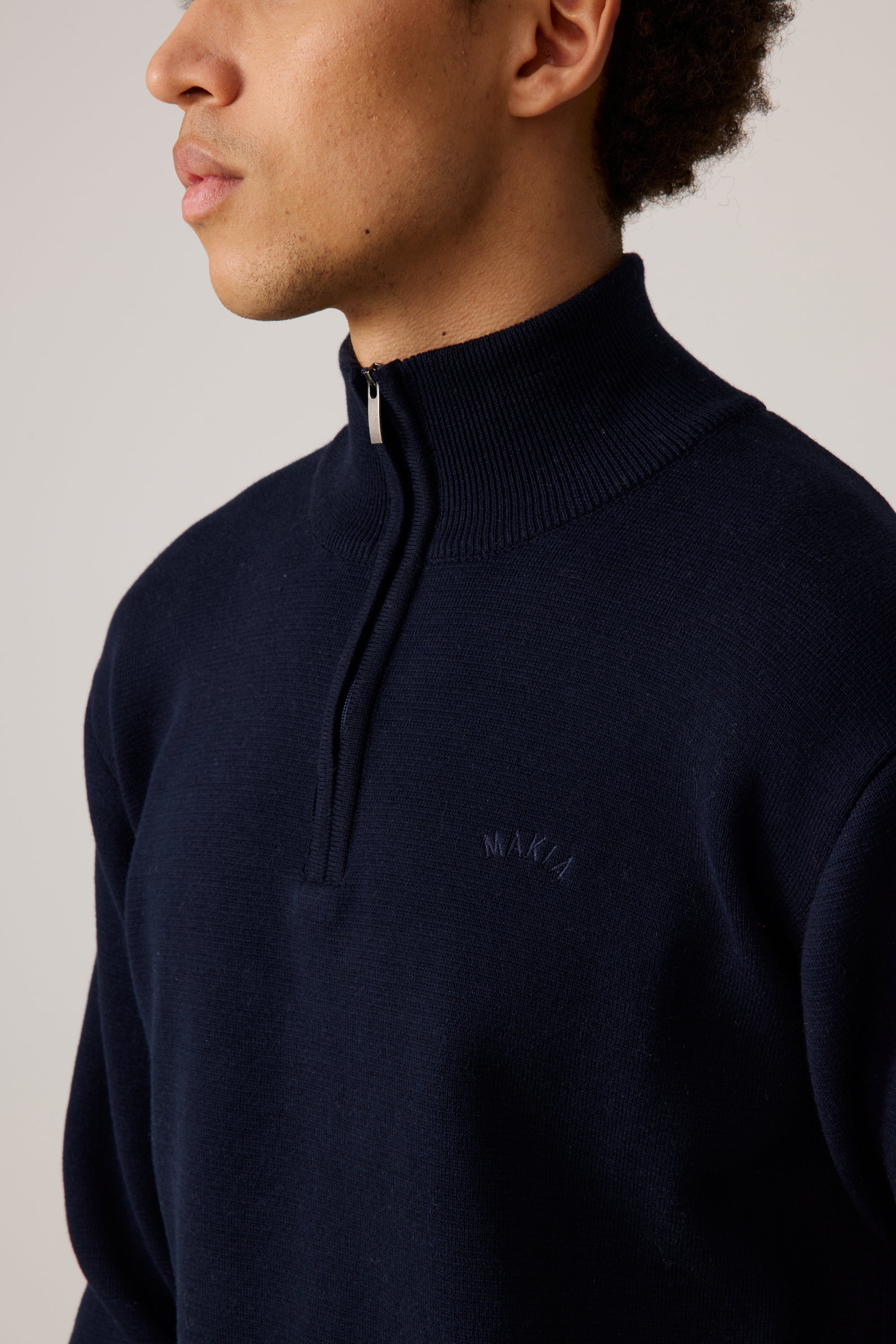 Coal Half Zip neule