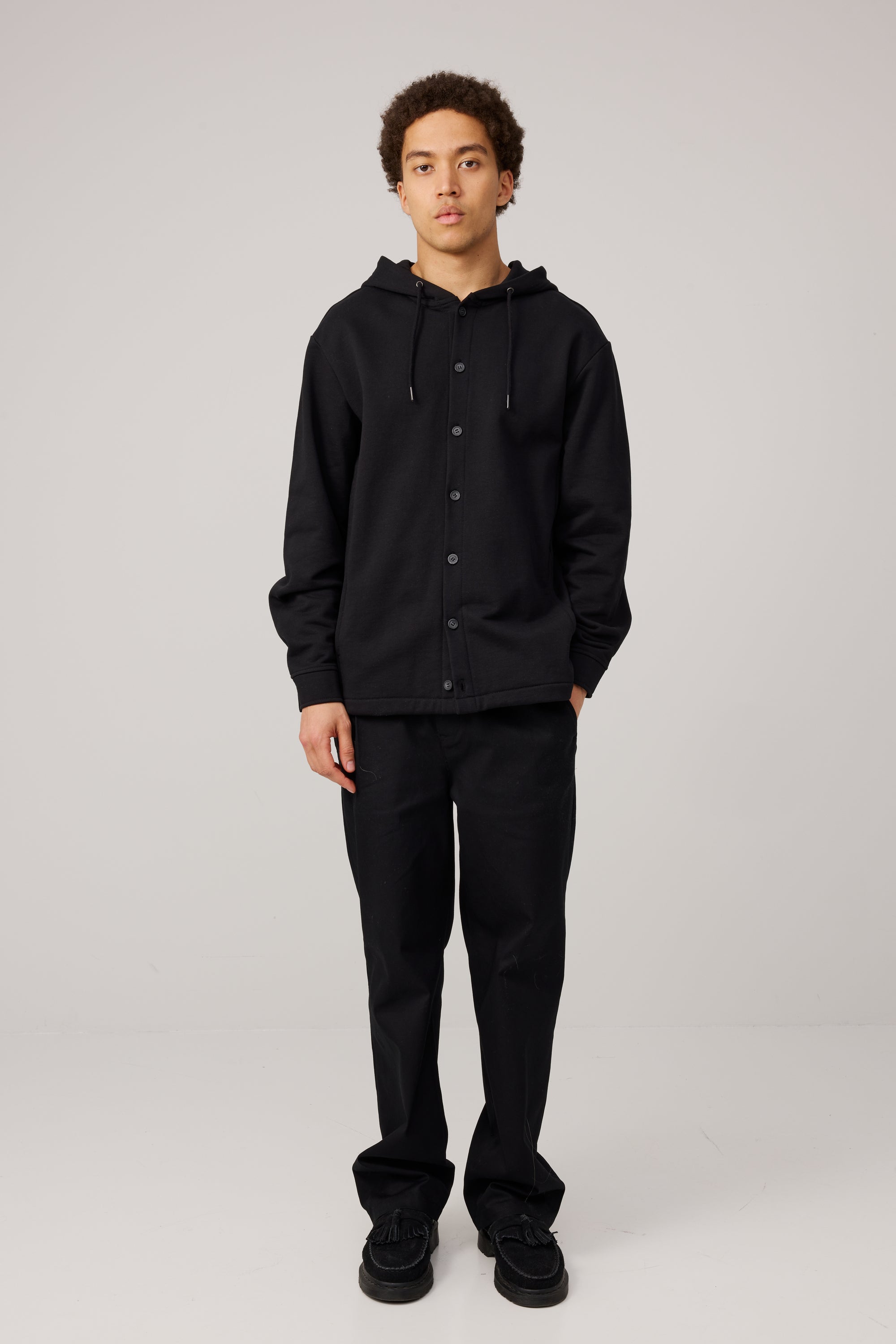 Button Up Hooded Sweatshirt