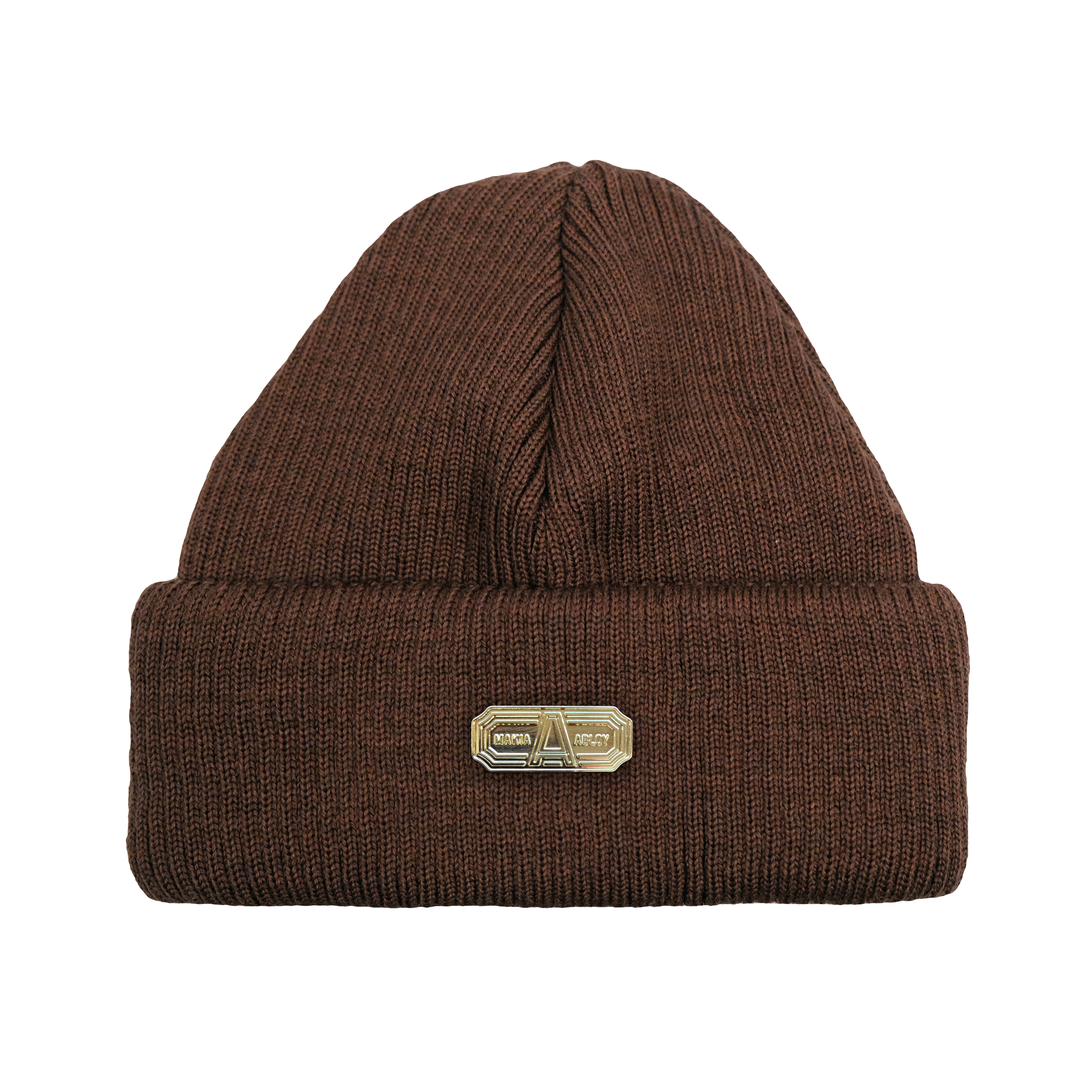 Ribbed Merino wool beanie with Collaboration branding.